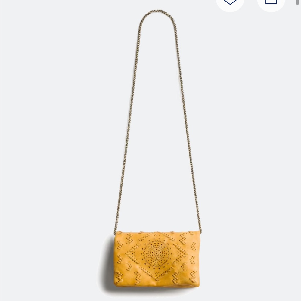 Street Level Mustard Embroidered Crossbody Bag